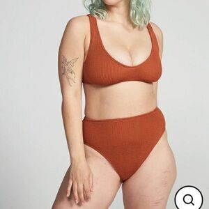 Rust High-Waisted Bikini Set